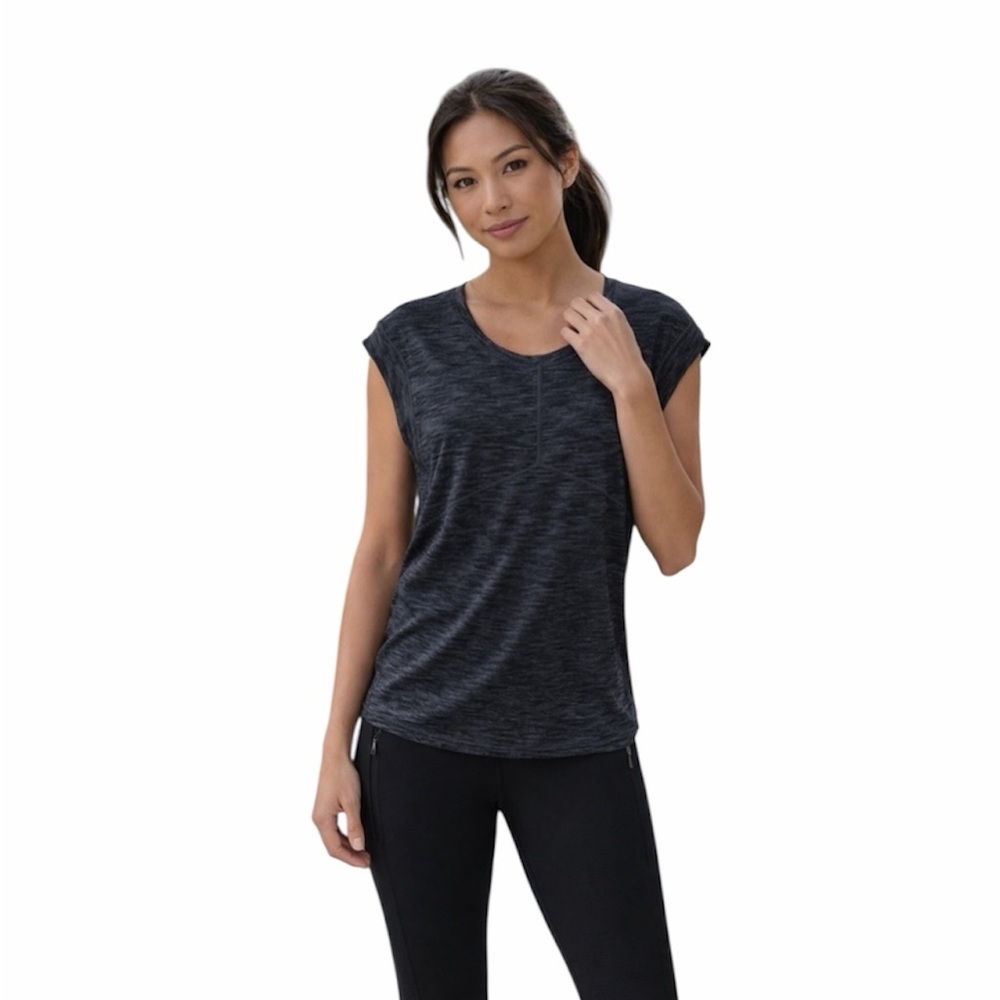 Lululemon Get Sweat Tee Heathered Black Size 6‎